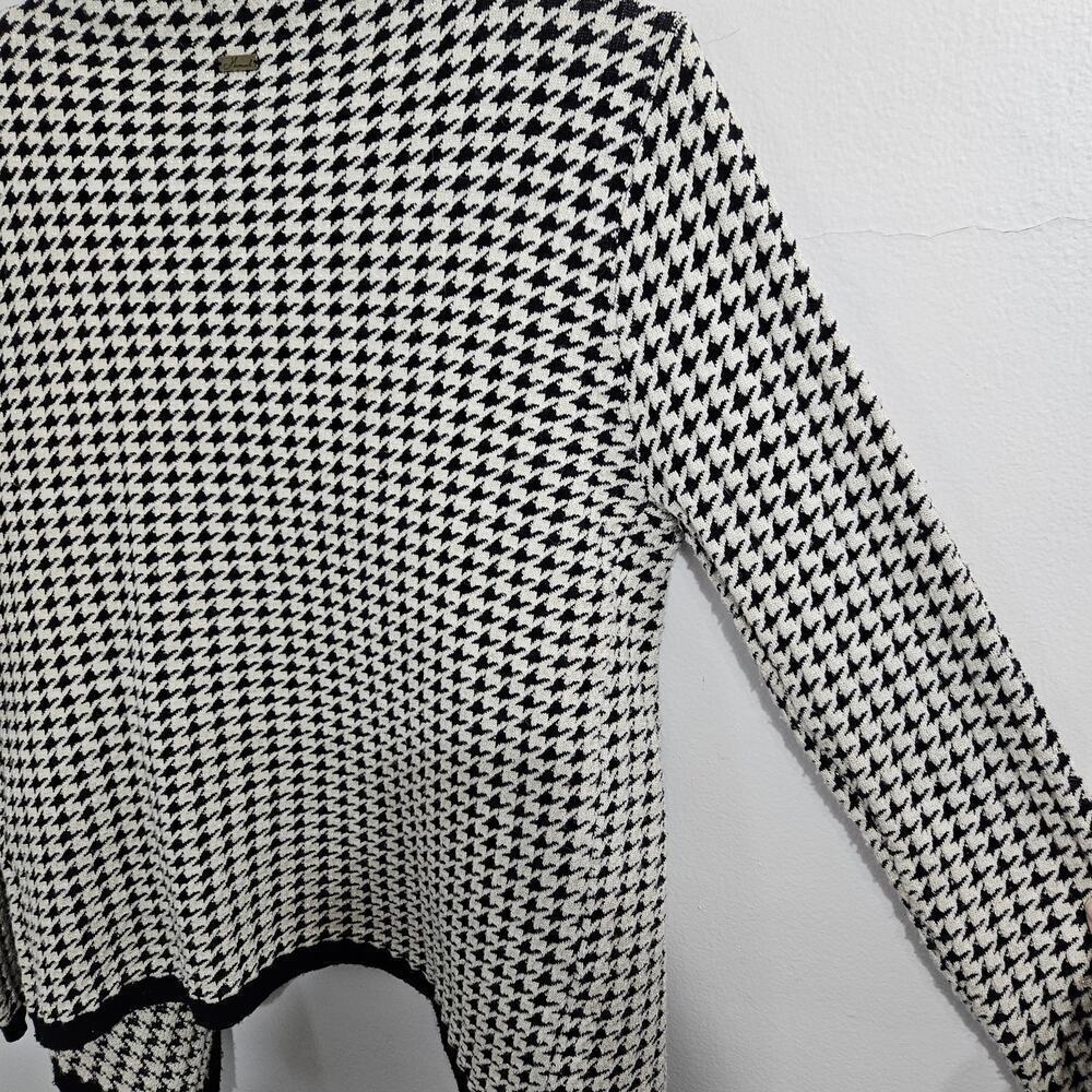 Houndstooth Open Front Long Sleeve Cardigan. Size Small. - Picture 4 of 6